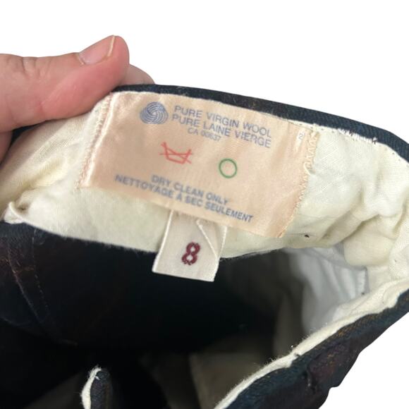 Vintage Lady Nash Plaid Wool Pleated Trousers Sz 8 Dark‎ Academia Classic - Picture 7 of 8